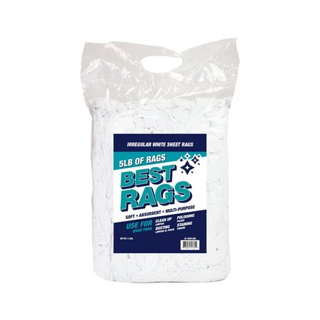 MONARCH Sheet Reclaimed Rags - White - 5lb Bag R1-W39-5BG